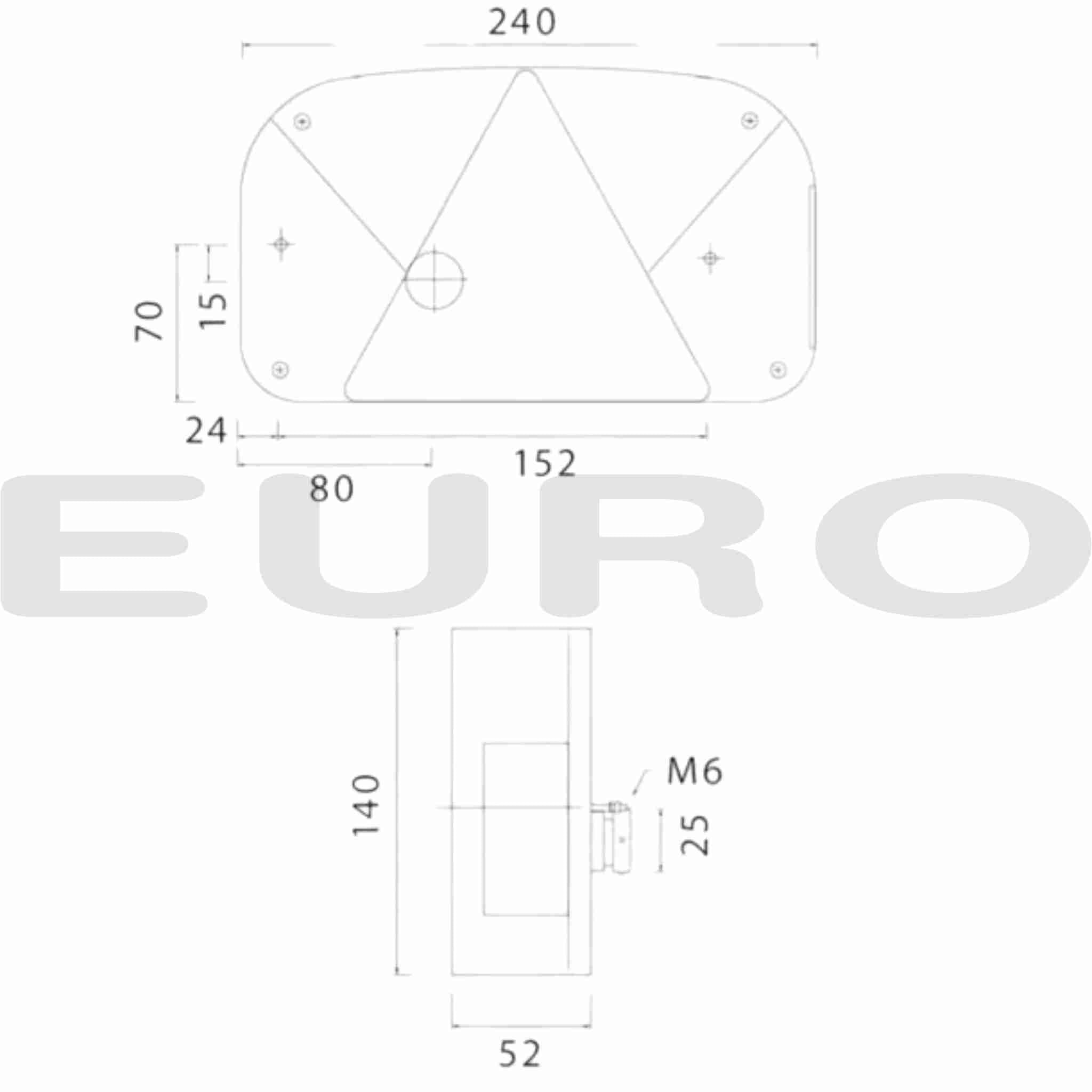 TZ000222 Trailer Aspöck Aspock Lygtesæt 450 cm Baglygte MultiPoint 2 II 24-7000-007 24-7200-007 Euro Trailer