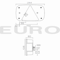TZ000224 Trailer Aspöck Aspock Lygtesæt 450 cm Baglygte MultiPoint 3 III 24-8000-007 24-8210-007 Euro Trailer
