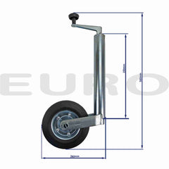 TZ000230 Trailer Ø48 48 mm Næsehjul Støttehjul Klembøjle Klemmebeslag Bolte Euro Trailer