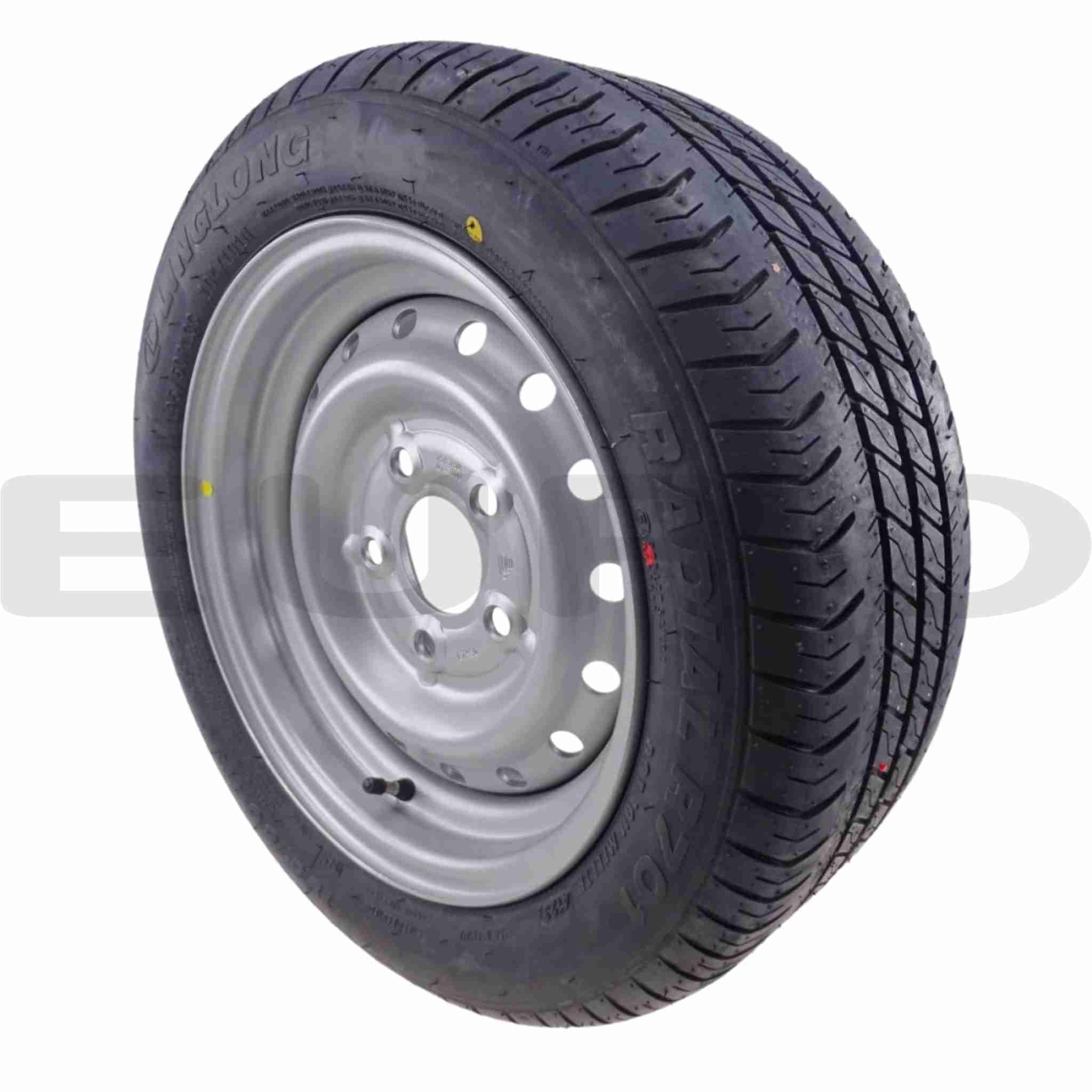 TZ000235 Trailer Hjul Komplet Dæk Fælge Reservehjul 195/50 R13 C Euro Trailer