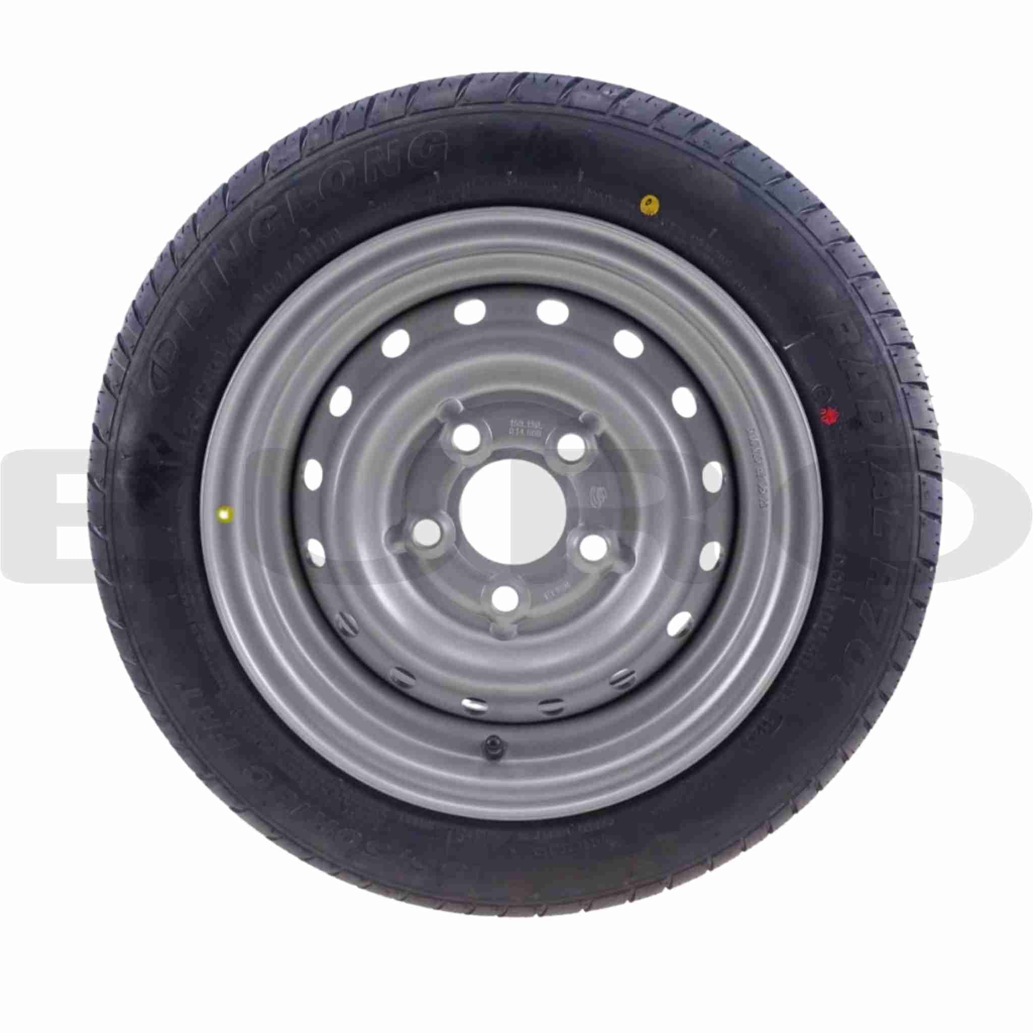 TZ000235 Trailer Hjul Komplet Dæk Fælge Reservehjul 195/50 R13 C Euro Trailer
