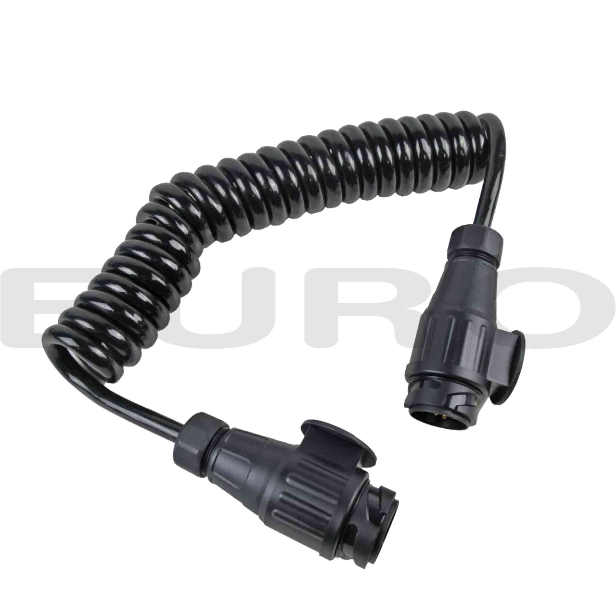 TZ000243 Trailer Forlængerkabel Spiralkabel 13 pol polet 175 cm 1,75 meter Euro Trailer