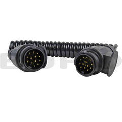 TZ000243 Trailer Forlængerkabel Spiralkabel 13 pol polet 175 cm 1,75 meter Euro Trailer