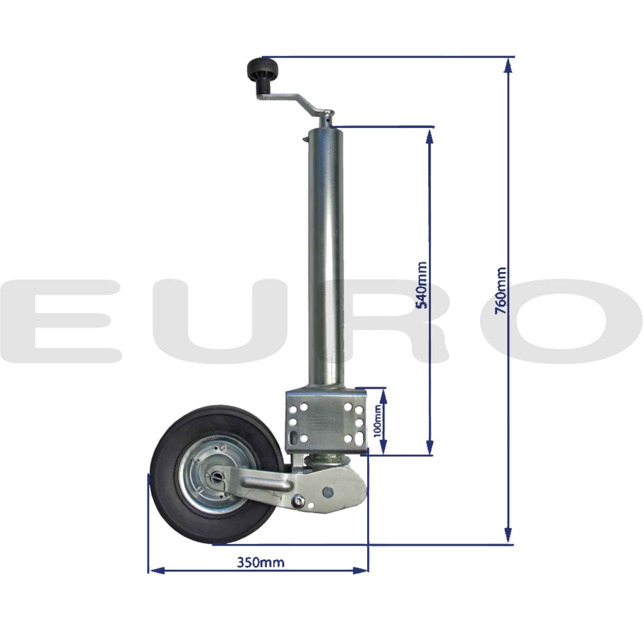 TZ000169 Trailer Næsehjul Støttehjul Automatisk Klapbart Ø60 60 mm Euro Trailer