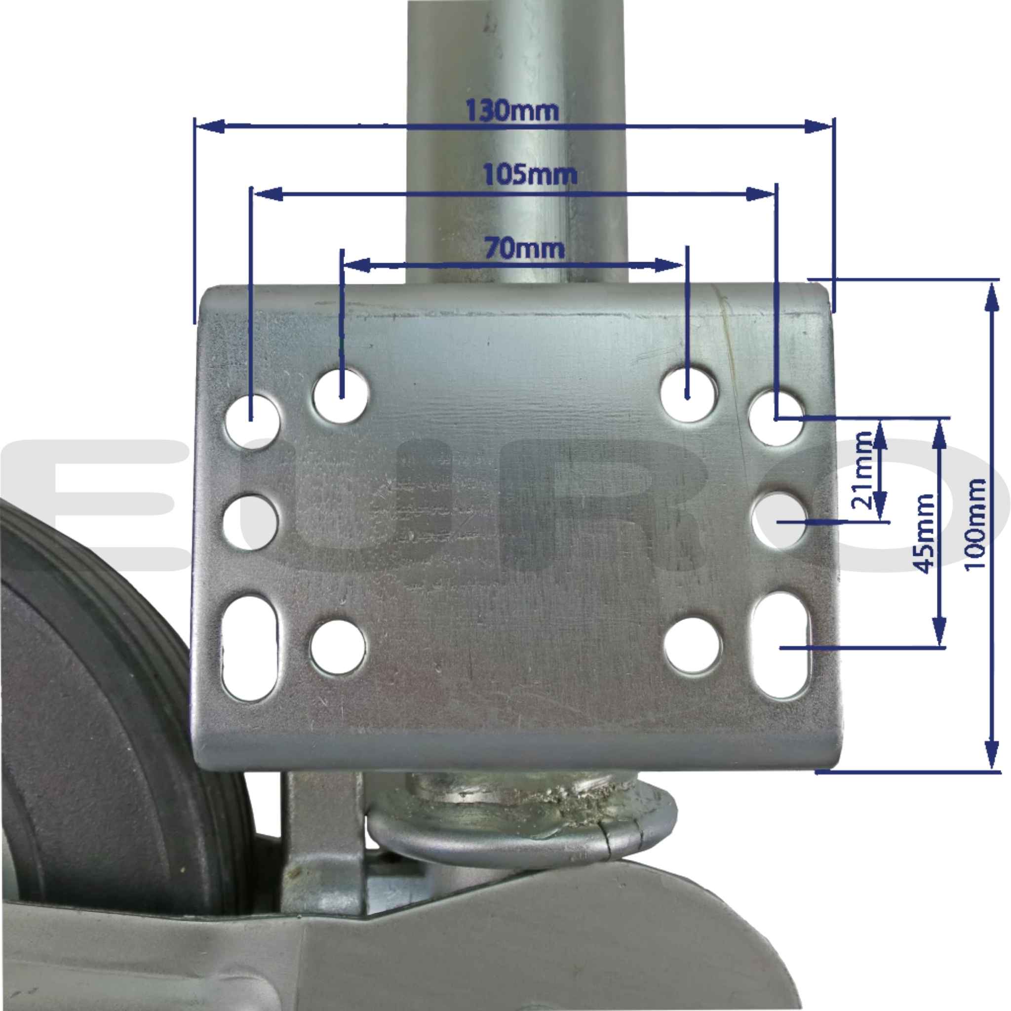 TZ000169 Trailer Næsehjul Støttehjul Automatisk Klapbart Ø60 60 mm Euro Trailer