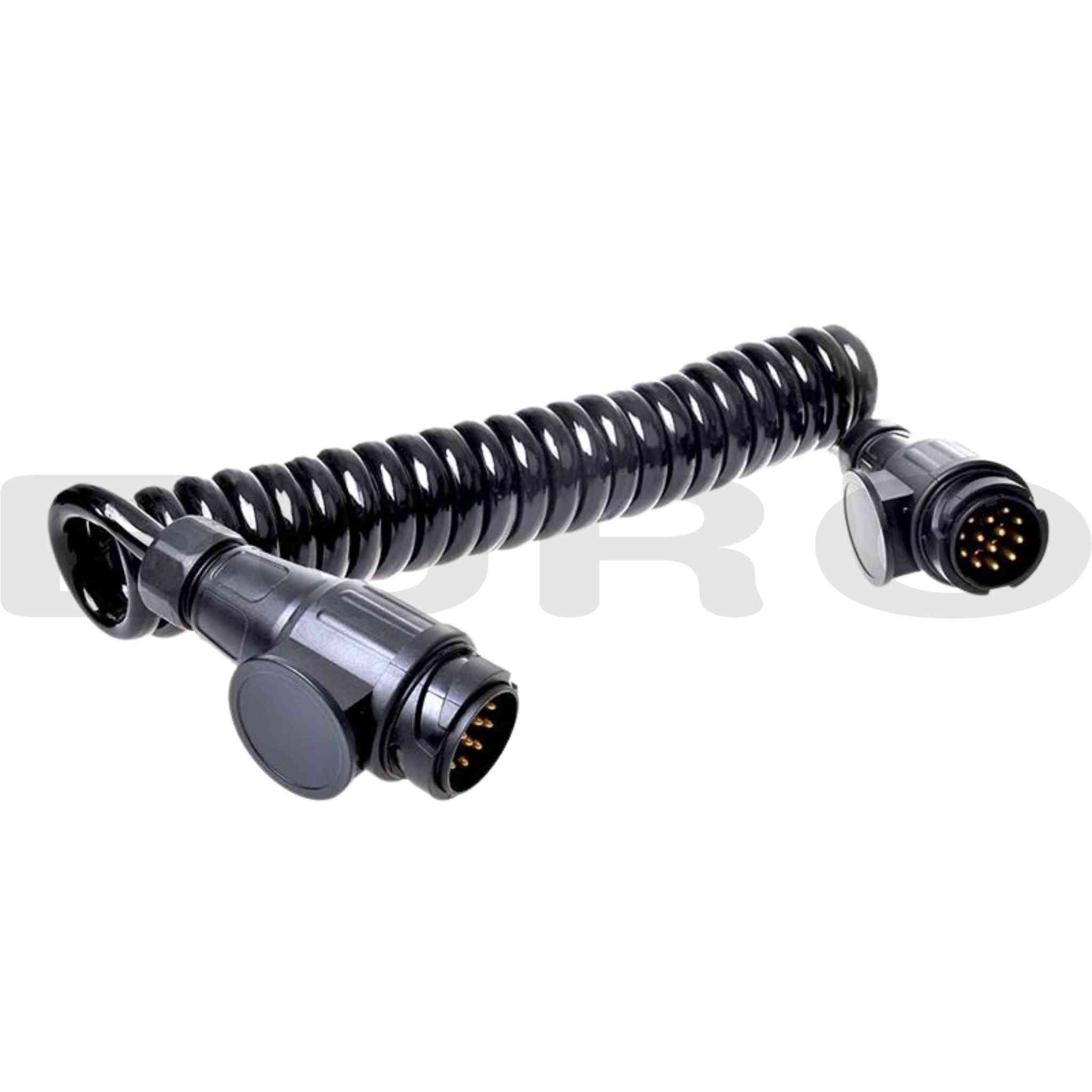 TZ000243 Trailer Forlængerkabel Spiralkabel 13 pol polet 175 cm 1,75 meter Euro Trailer